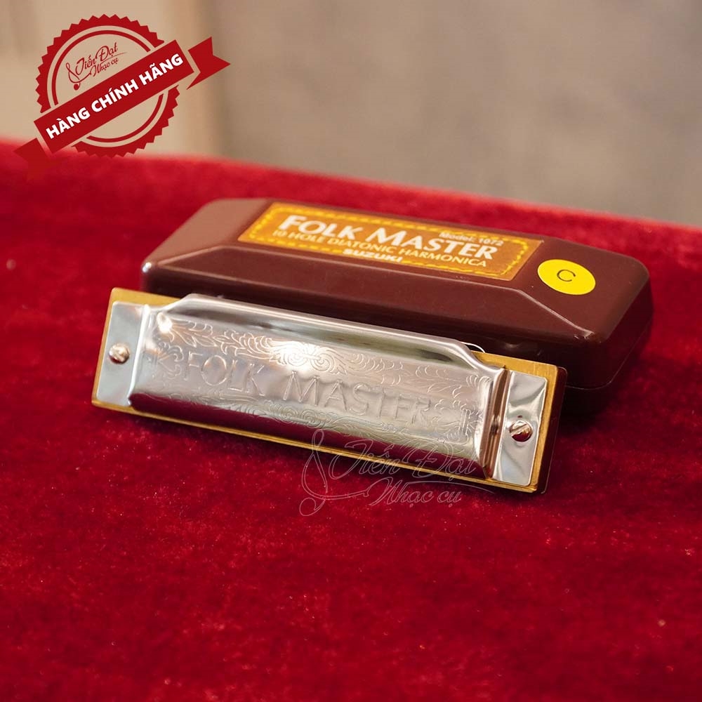 Kèn Harmonica 10 Lỗ, 20 Lưỡi Gà Hợp Kim Đồng SUZUKI FOLK MASTER