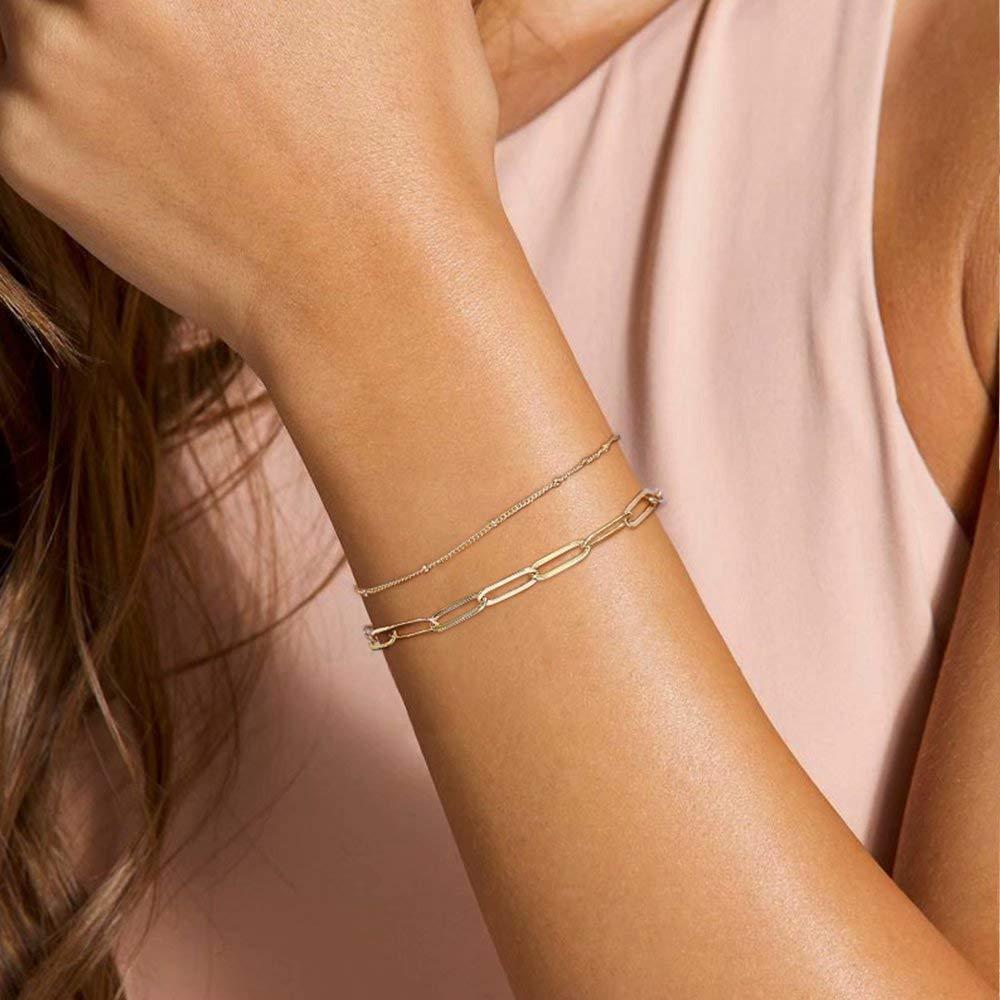 Vòng đeo tay vàng tinh tế của phụ nữ, vòng đeo tay có thể điều chỉnh bằng vàng 14k