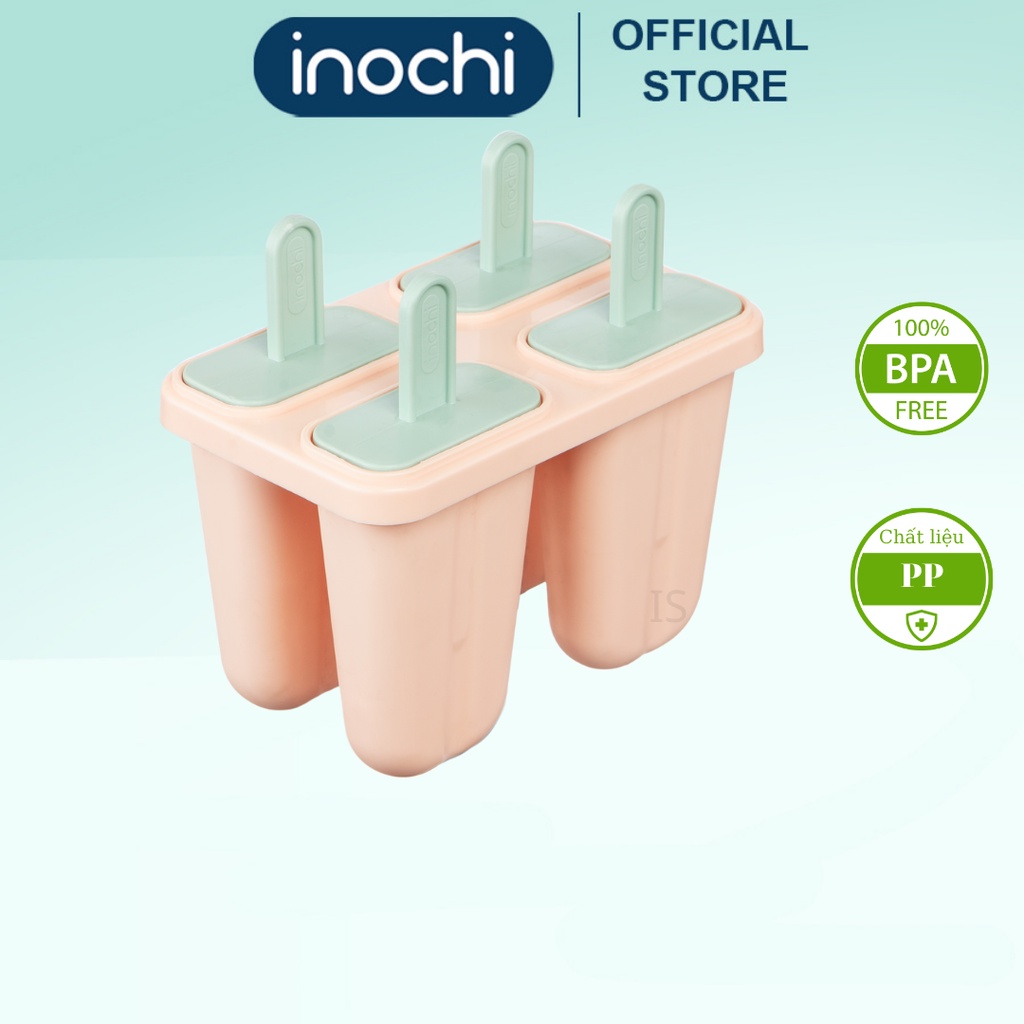 Khuôn làm kem 4 ô kari nhựa nguyên sinh an toàn không mùi,hàng chuẩn Nhật (Tặng kèm Sticker) - INOCHI
