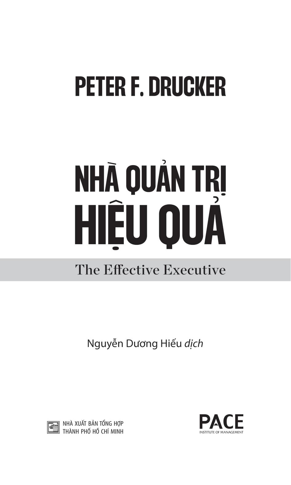 Nhà Quản Trị Hiệu Quả - The Effective Executive