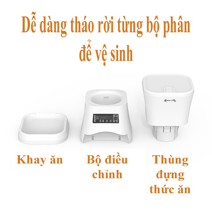 Máy Cho Mèo Ăn Tự Động Dung Tích 11L, Cài Đến 4 Bữa/ngày, Bát Ăn Tự Động Cho Chó Mèo Cao Cấp