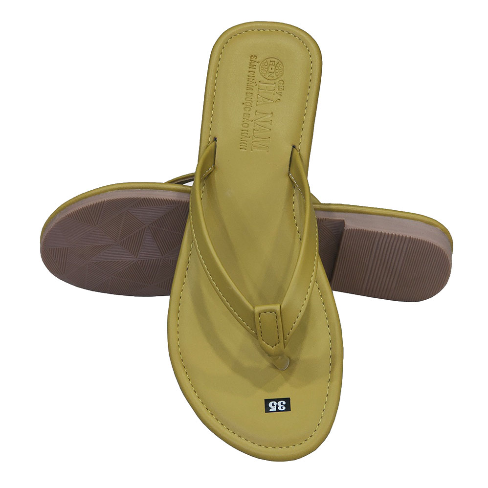 Dép Xỏ Ngón Nữ Đế Bệt Da Bò Thật TiTi ĐÔ Cao Cấp DNU2090d