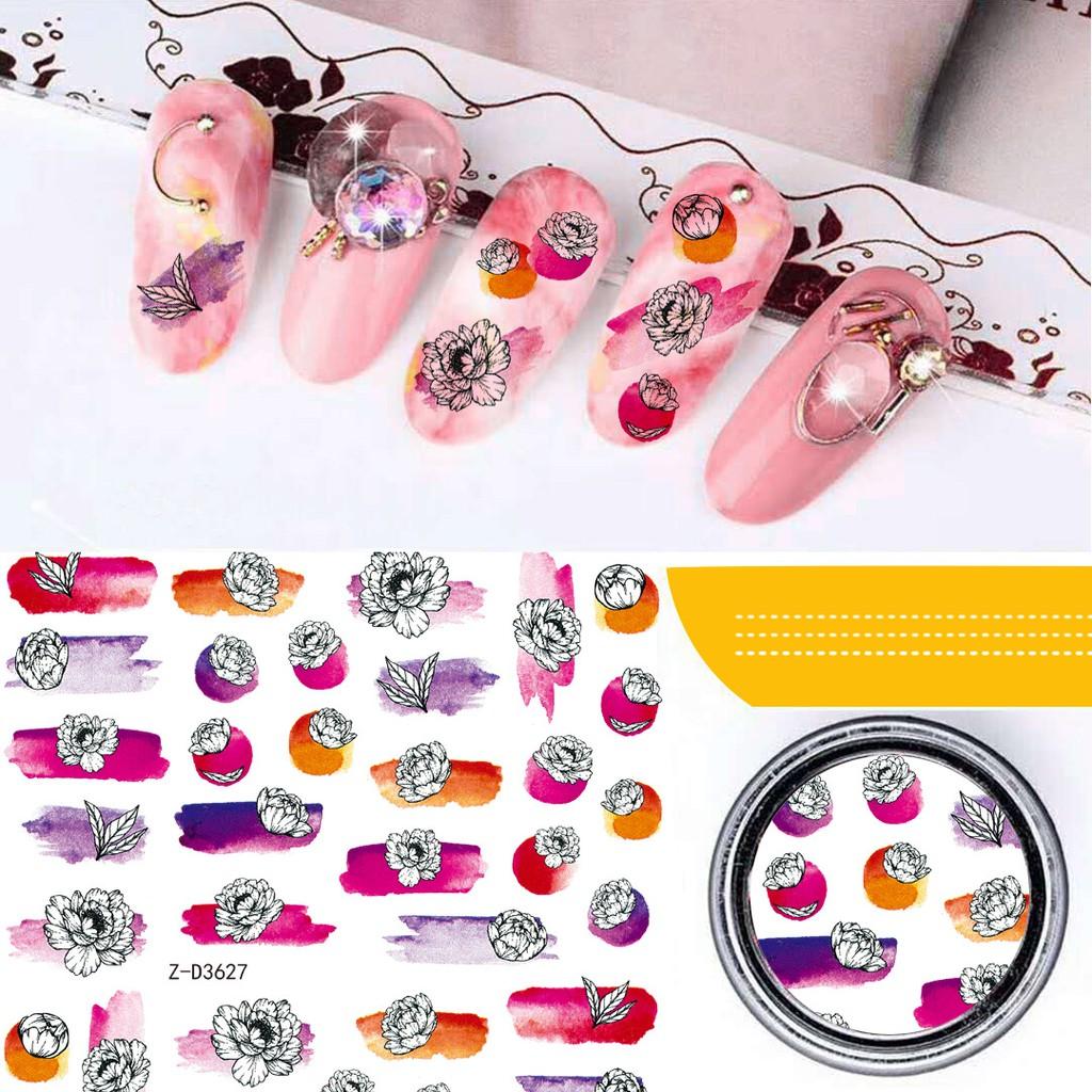 Sticker nails hoa hồng - hình dán móng 3D 3627