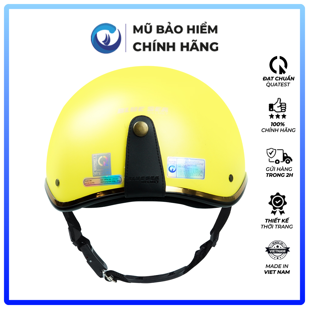 Mũ bảo hiểm 1/2 đầu, nửa đầu BLUESEA A366 - Đủ Màu Sơn - Thời trang - Freezise - Chính hãng