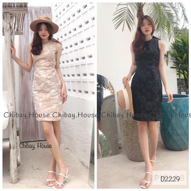 Đầm gấm nơ lưng form A - Đầm đi tiệc ( hình thật, đổi trả nếu không giống hình )