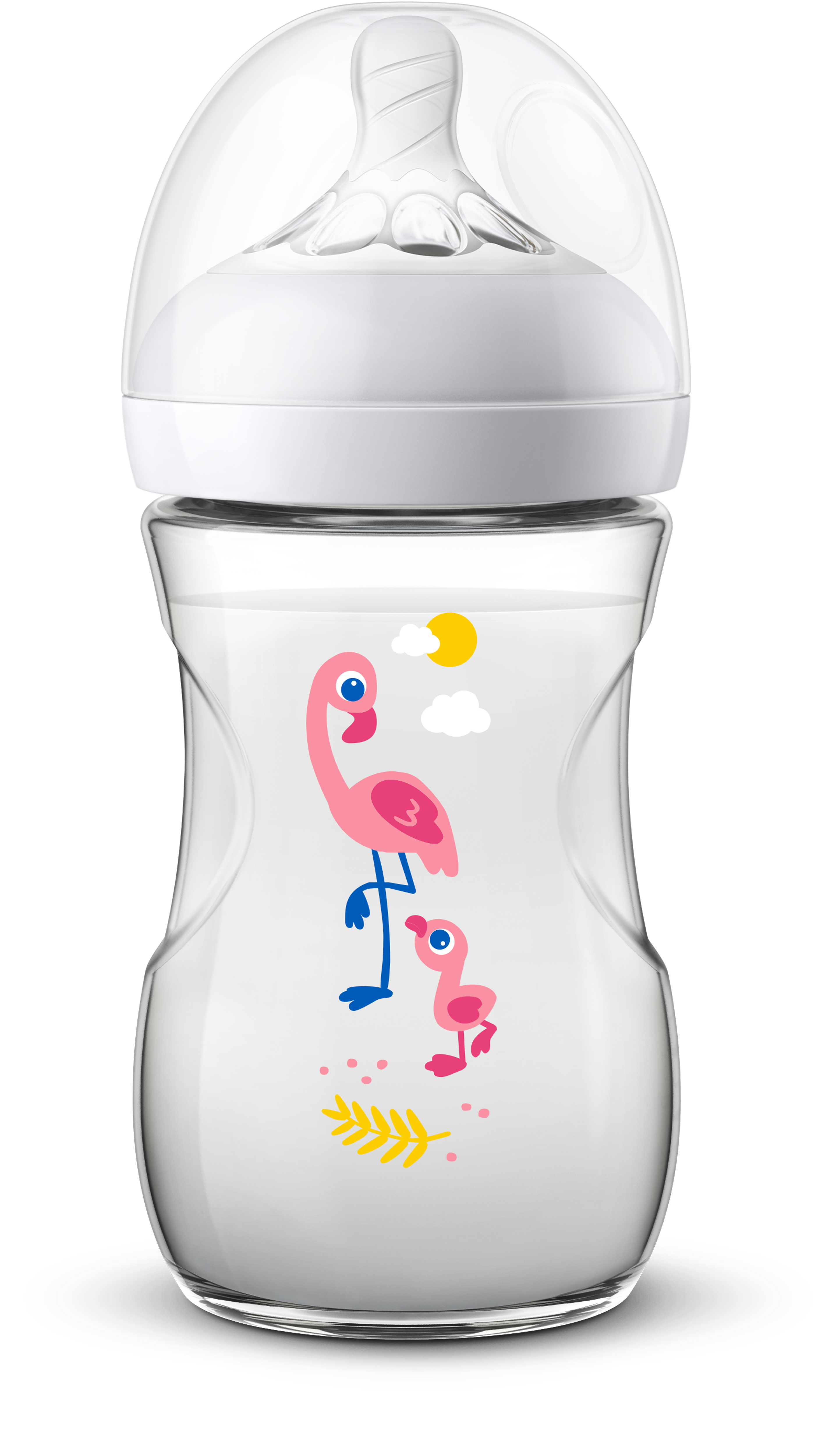 Bình  sữa Mô phòng tự nhiên Philips Avent dung tích 260ml cho bé từ 1 tháng tuổi (họa tiết Hippo/Flamingo)