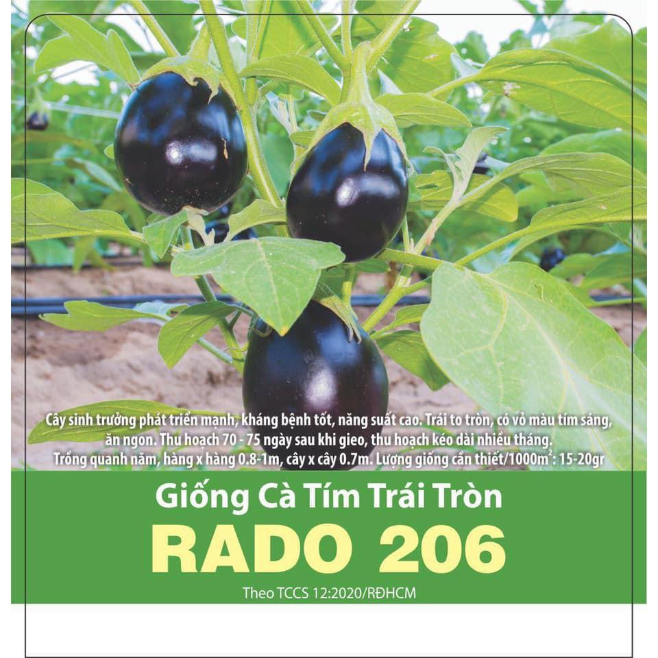 Hạt giống Cà Tím Trái Tròn Rado 206  - RẠNG ĐÔNG - Trái to tròn, có vỏ màu tím sáng, ăn ngon