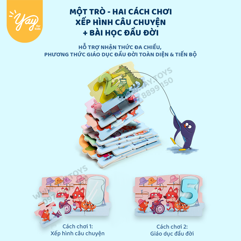 Bộ Xếp Hình Nhận Thức Đầu Đời 3 Chủ Đề cho bé 3+ - TOi