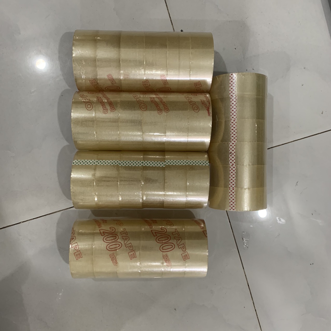 combo 5 cây ( 30 Cuộn] Băng Keo trong, Băng Dính Dán Thùng T (6c x 200 Yards)