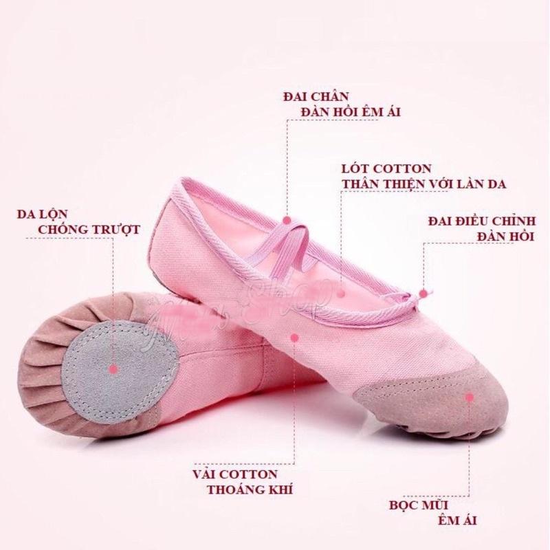 Giày Múa Vải, Giày Múa Balle Nhập Khẩu Cho Trẻ Em (size 23-33)- LYLYSPORTS