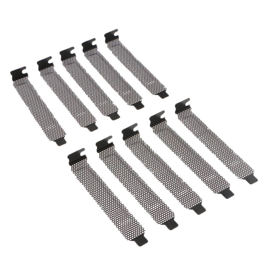 10 Pcs PC Desktops Case PCI Slot Covers Dust Filter Blanking Plate Black