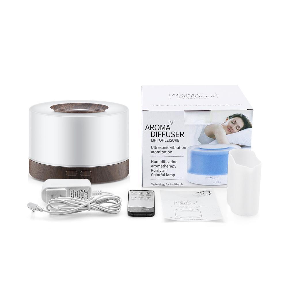 Mới 500Ml Tinh Máy Khuếch Tán Tinh Dầu Siêu Âm Thanh USB Máy Tạo Độ Ẩm Không Khí Có Đèn LED 7 Màu Đèn Điều Khiển Từ Xa Văn Phòng Nhà difusor