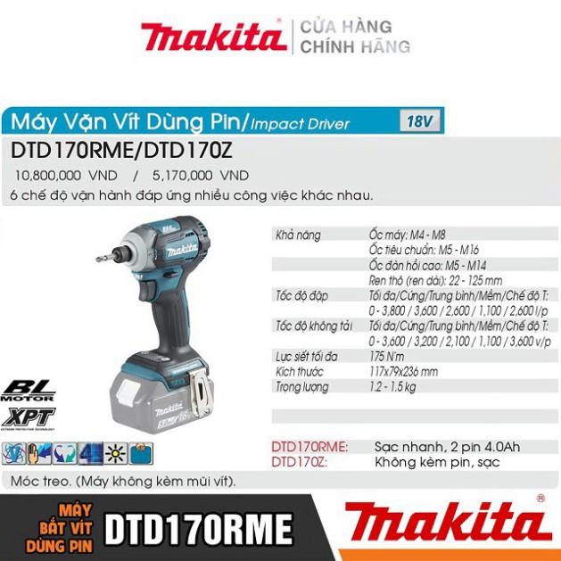 Máy Bắt Vít Dùng Pin Makita DTD170RME - Hàng chính hãng
