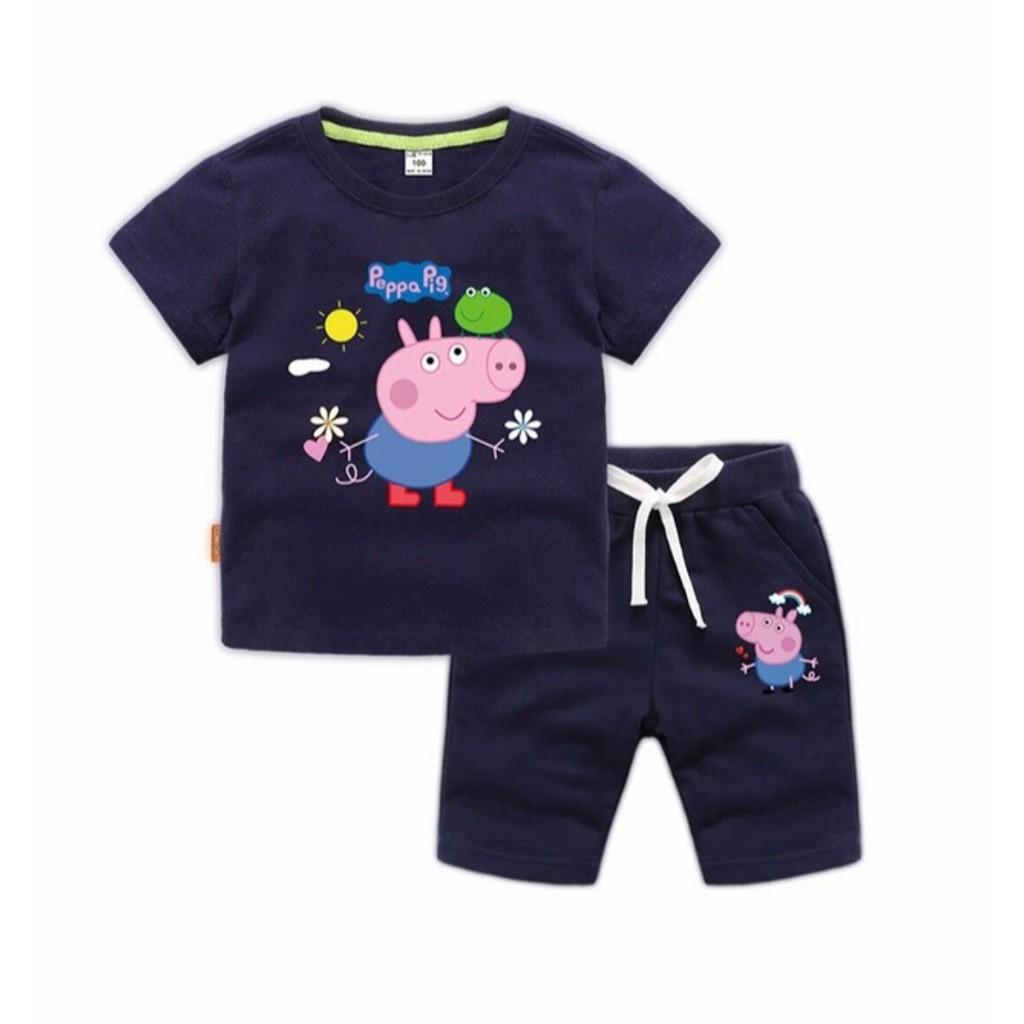 Bộ bé trai bé gái heo peppa pig diện mùa xuân hàng vnxk