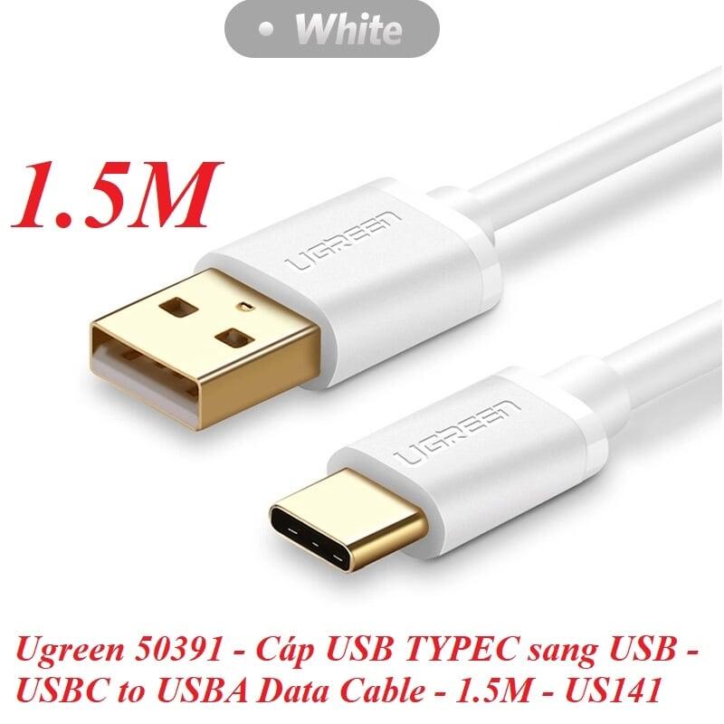 Ugreen UG50391US141TK 1.5M màu Trắng Cáp USB TypeC sang USB 2.0 Cáp dẹt - HÀNG CHÍNH HÃNG