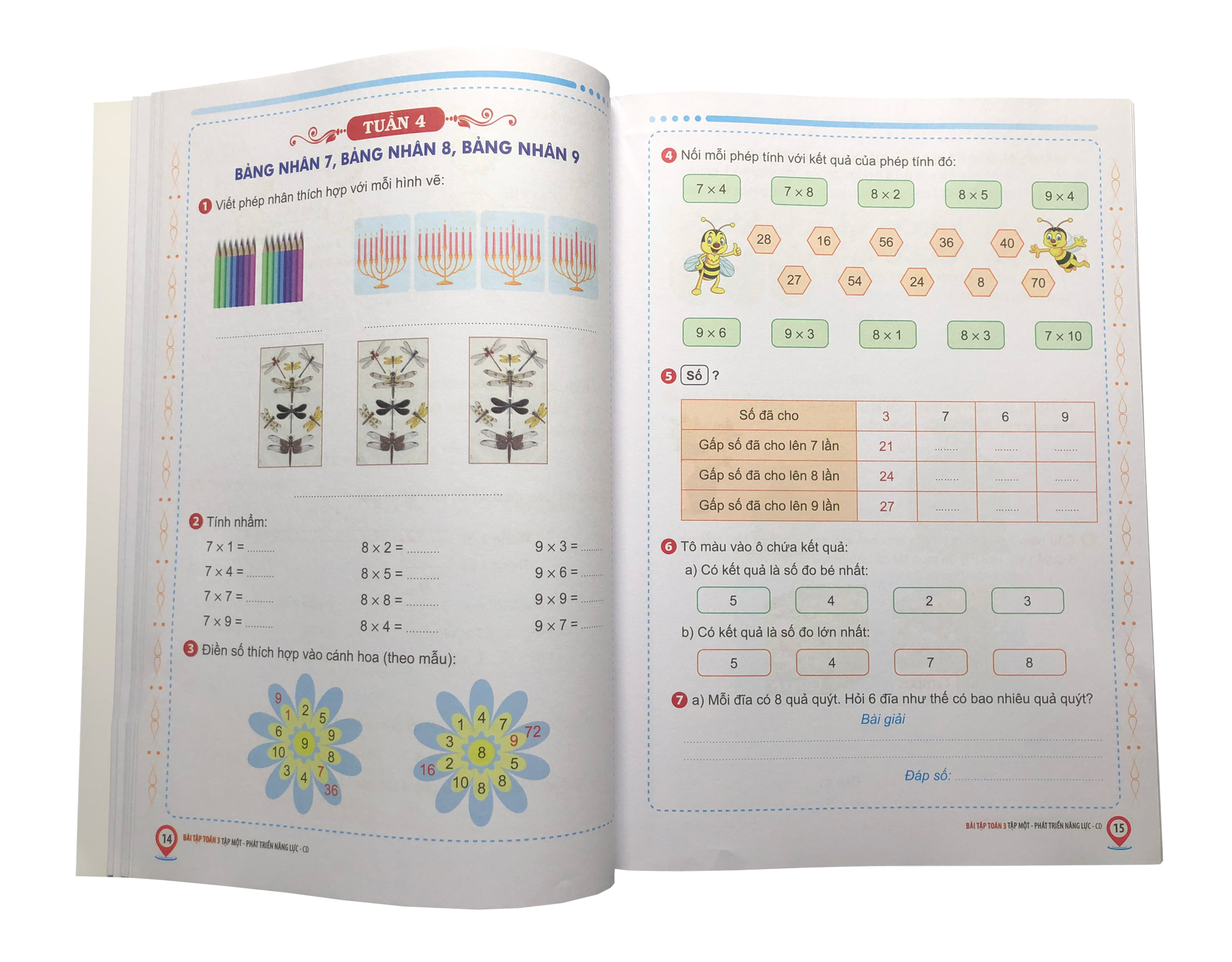 Bài tập Toán 3 Tập 1 Phát triển năng lực (Bám sát SGK Cánh Diều)