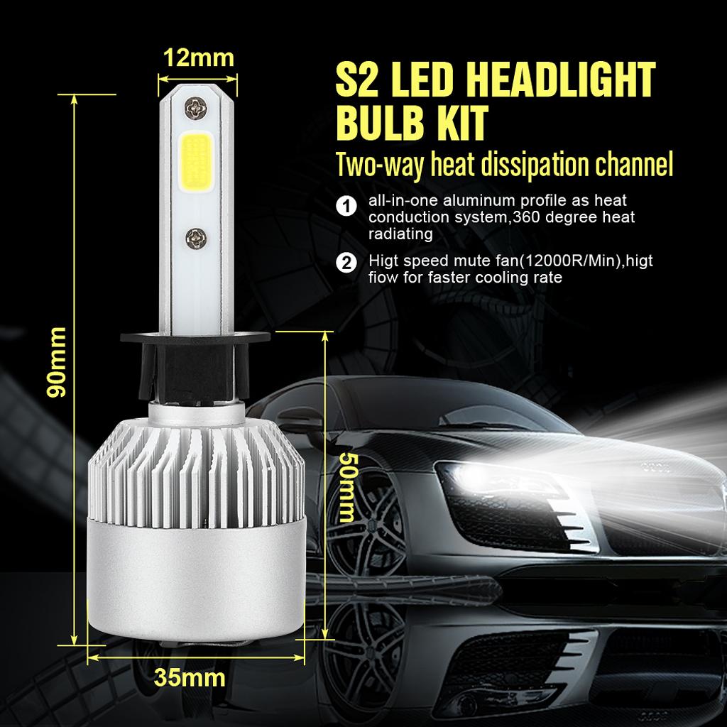 4 Piece LED Headlight Bulb H11/H9/H8/H1 6000K Conversion Kit 72W 7200lm