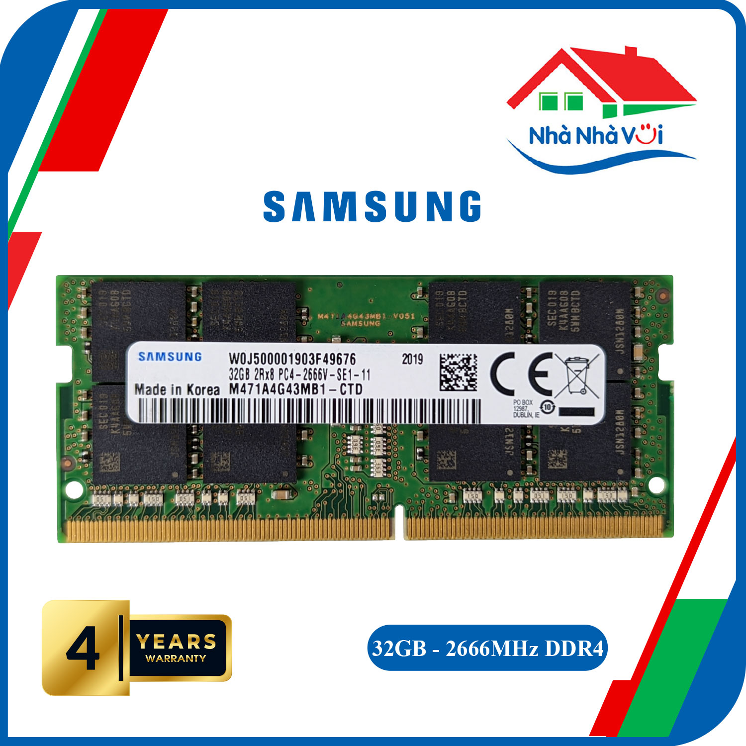 Ram Laptop Samsung 32GB Bus 2666 2Rx8 DDR4 - Hàng Nhập Khẩu