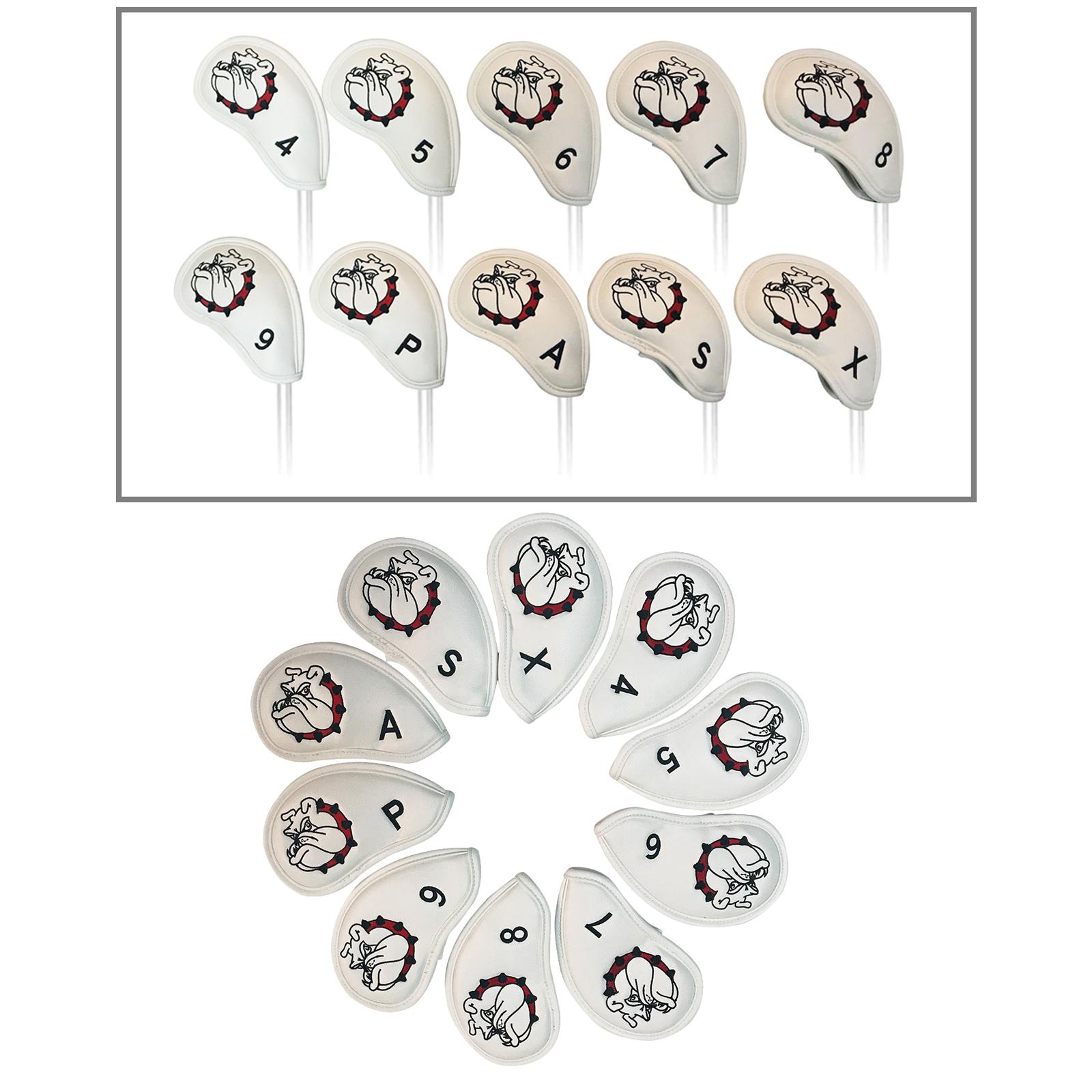 10Pcs/Pack PU Golf Iron Covers Set Golf Club Head Cover Fit Most Irons, 17x9.6cm