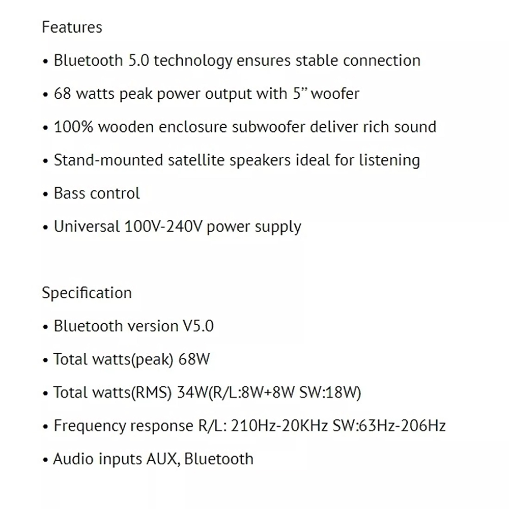 Loa Bluetooth 5.0 EDIFIER M201BT Wireless Âm thanh nổi Stereo Công suất 34W - Vỏ gỗ chống dội âm - Hàng chính hãng