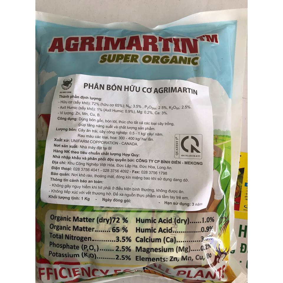 Phân hữu cơ AGRIMARTIN giúp bổ sung dinh dưỡng đa vi lượng cho đất nhập khẩu Bỉ cao cấp