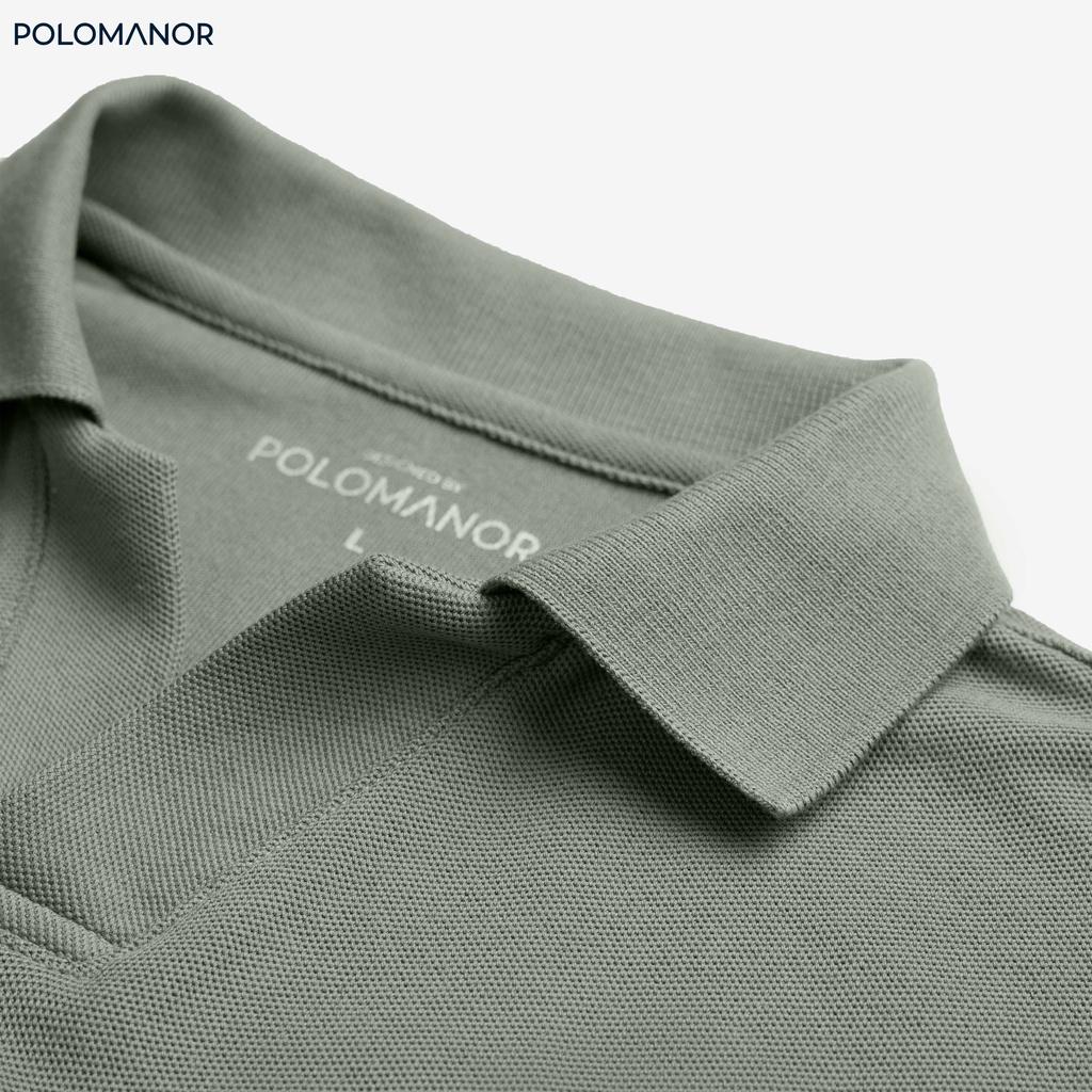 Áo Polo nam phối MATT vải cá sấu cotton CMC, nam tính, thanh lịch, sang trọng - POLOMANOR