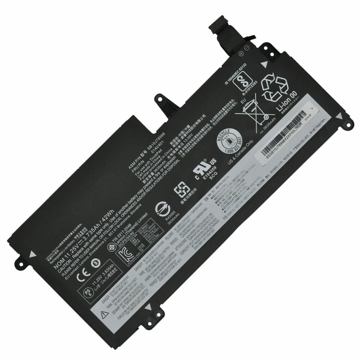 Pin Battery dùng cho Laptop Lenovo ThinkPad S2 13 01AV400 01AV401 01AV436 01AV437 (Original) 42Wh