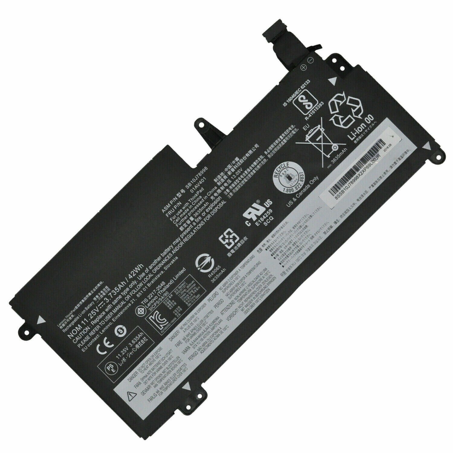 Pin dùng cho Battery Laptop Lenovo ThinkPad S2 13 01AV400 01AV401 01AV436 01AV437 (Original) 42Wh