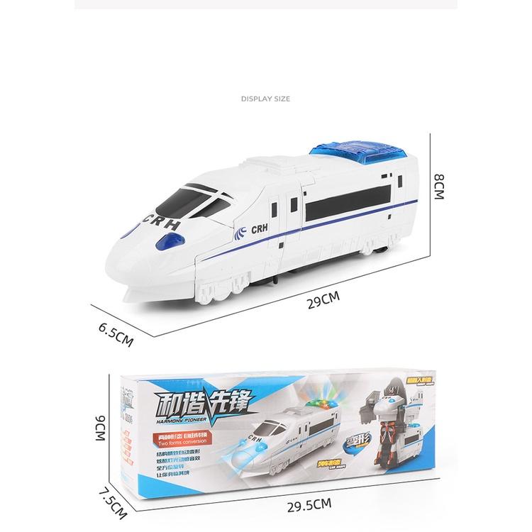 Tàu Điện Biến Hình Robot 2in1 Phát Sáng Phát Nhạc