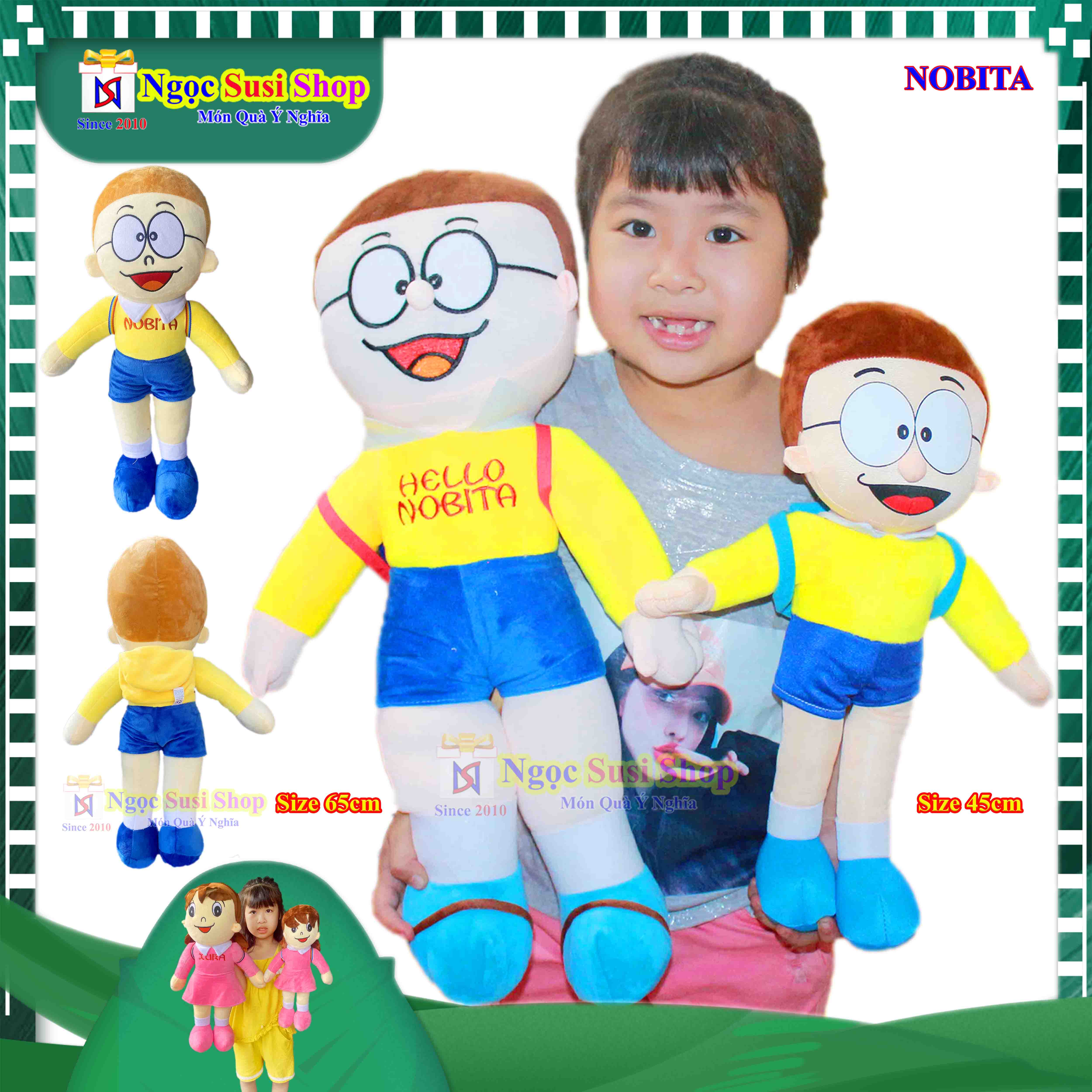 GỐI ÔM NOBITA XUKA CHO BÉ SIÊU MỀM MỊN - THÚ BÔNG CHO BÉ