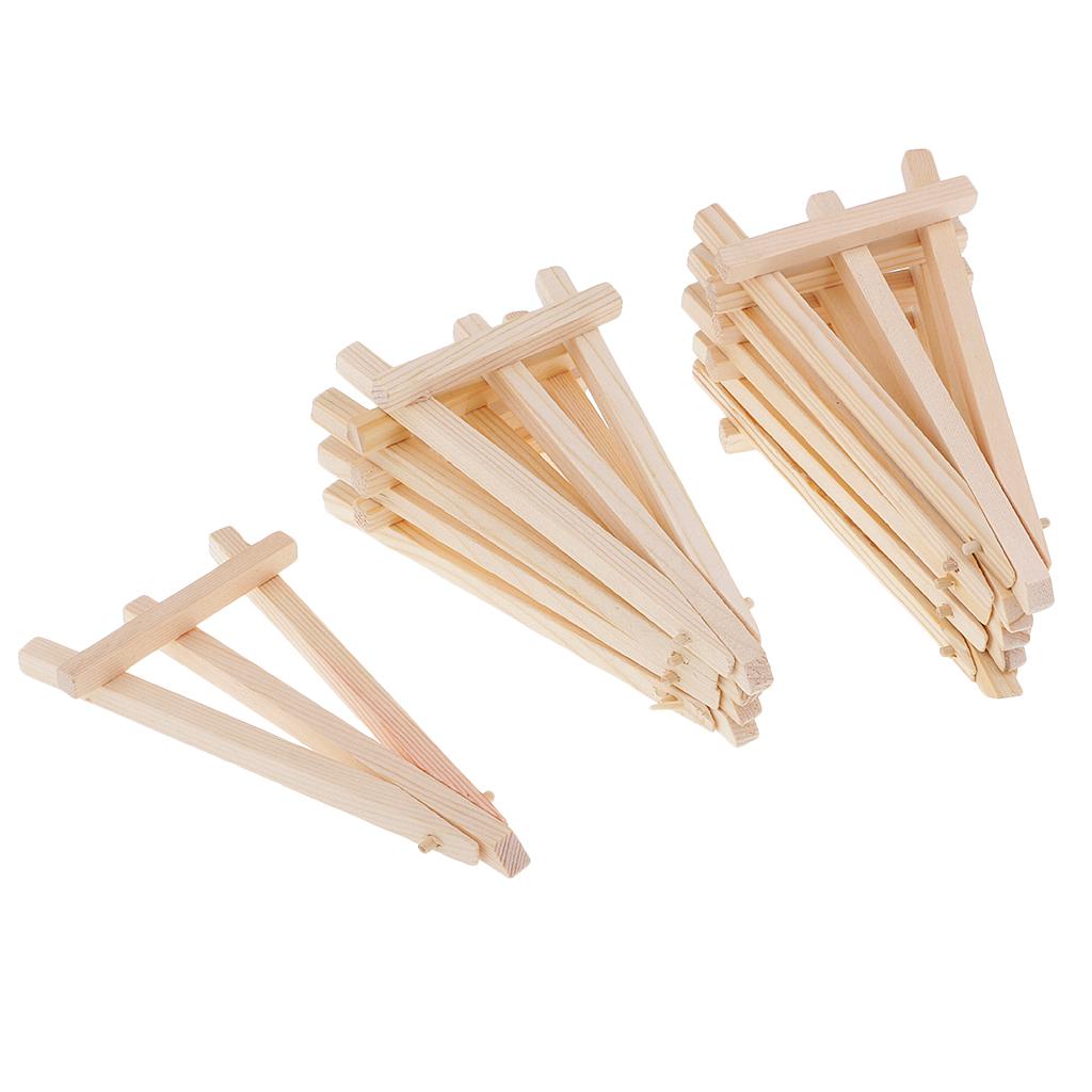 10 Miếng Mini Gỗ Thông Tự Nhiên Chân Máy Easel Ảnh Tranh Màn Hình Di Động Chân Giá Đỡ Đứng Bàn Cưới Tên Số giá Đỡ