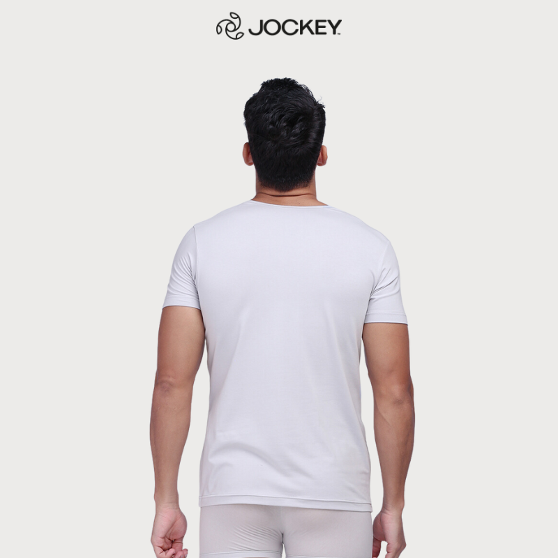 Áo Thun Nam Trơn Jockey Cotton Màu Trắng Xám Xanh Đen - 7114