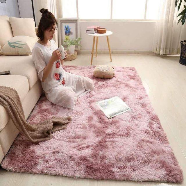 Thảm lông loang 1m6*2m cao cấp kèm Thảm chân cùng màu