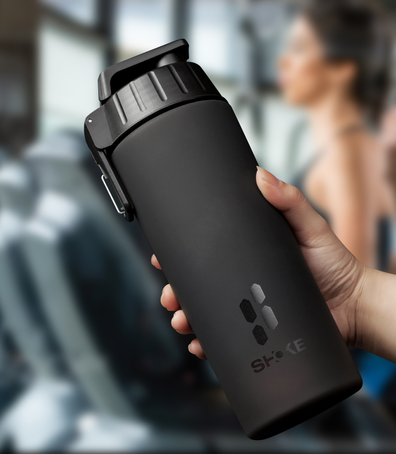 Bình nước thể thao tập gym kết hợp bình lắc whey shaker chất liệu TRITAN  dung tích 800ml CLEACCO dòng SHOKE  dung tích 800ml- tặng bóng khuấy