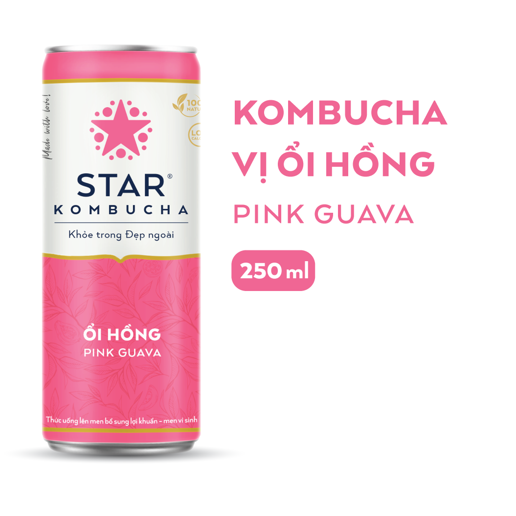 Lốc 6 lon thức uống lên men STAR KOMBUCHA mix vị (250ml/lon)