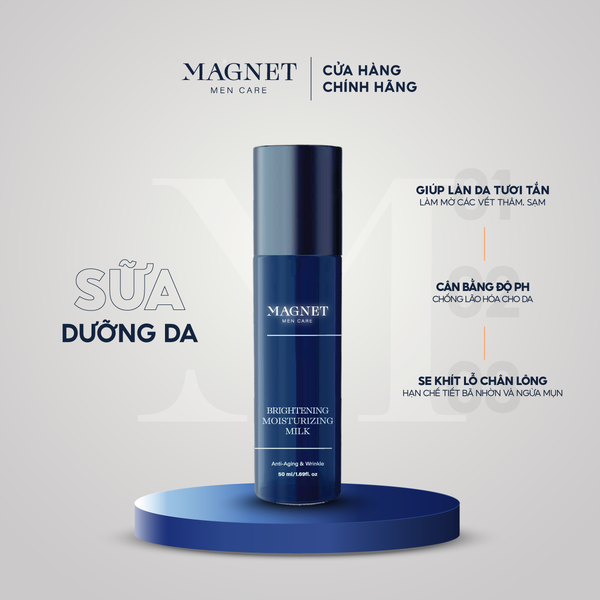 Sữa Dưỡng Da Nam Chiết Xuất Lô Hội Magnet Mencare 50ml Chống Lão Hóa Hạn Chế Nếp Nhăn