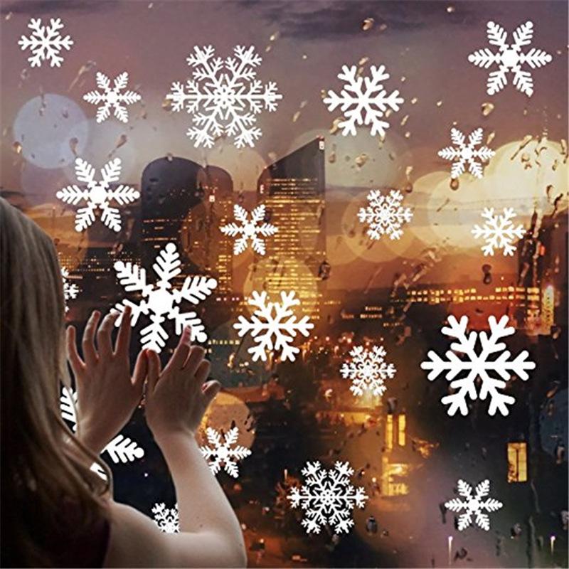 27 cái cửa sổ Giáng sinh hấp phụ Phim Snowflake Decal cho trang trí trang trí Giáng sinh Trang trí cửa sổ (5 mảnh)