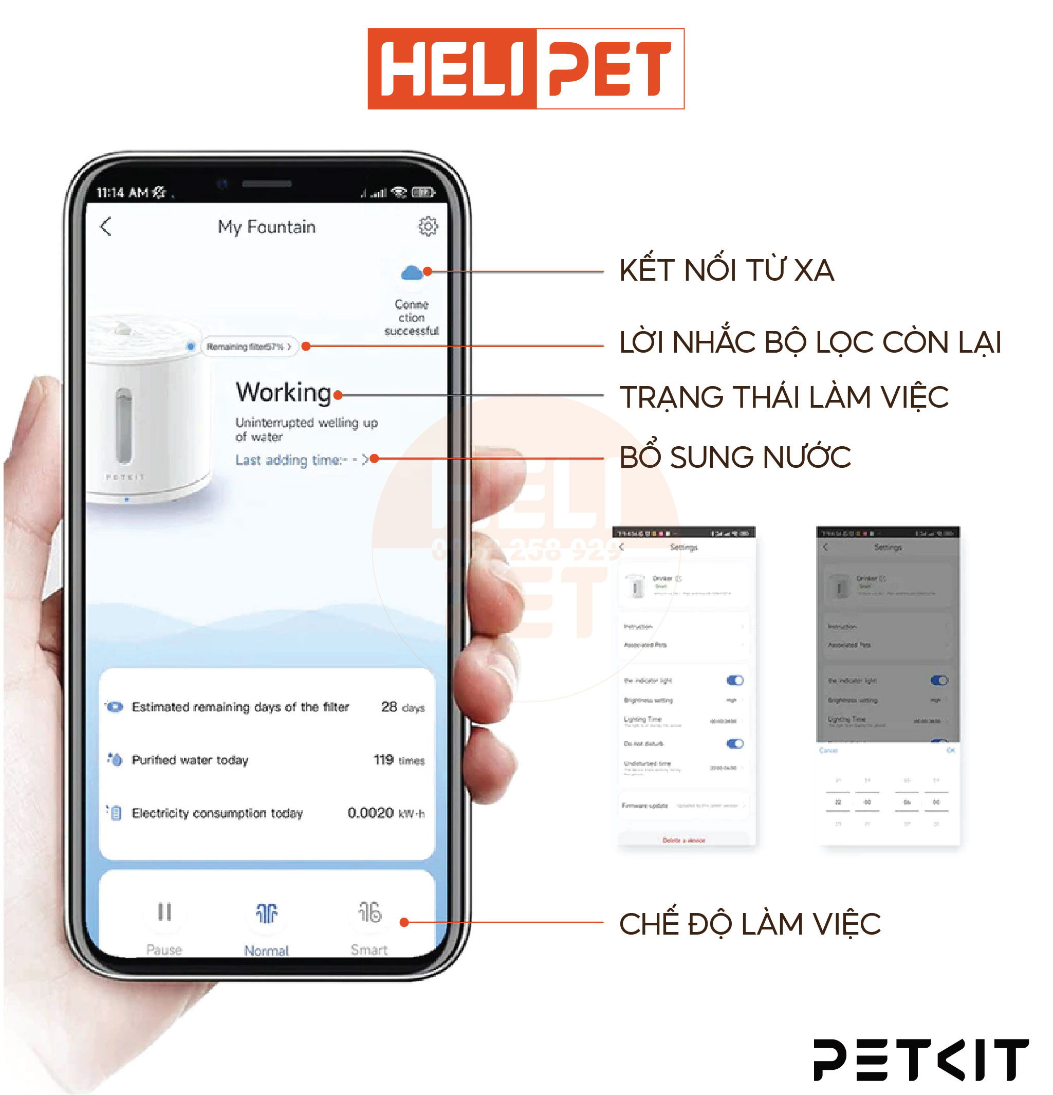 [Có App] Máy Lọc Nước Cho Mèo Bơm Không Dây PETKIT Solo 2 - HeLiPet