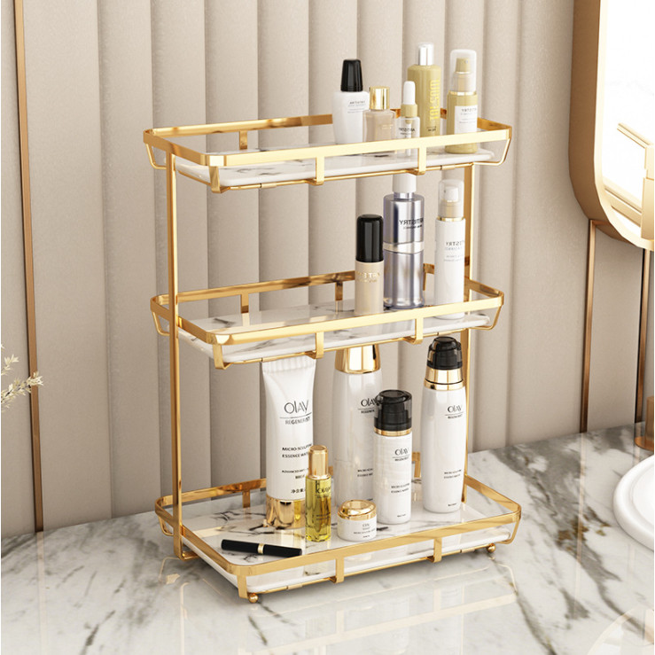 Kệ mỹ phẩm, kệ nhà tắm GOLDEN MARBLE BATHROOM RACK