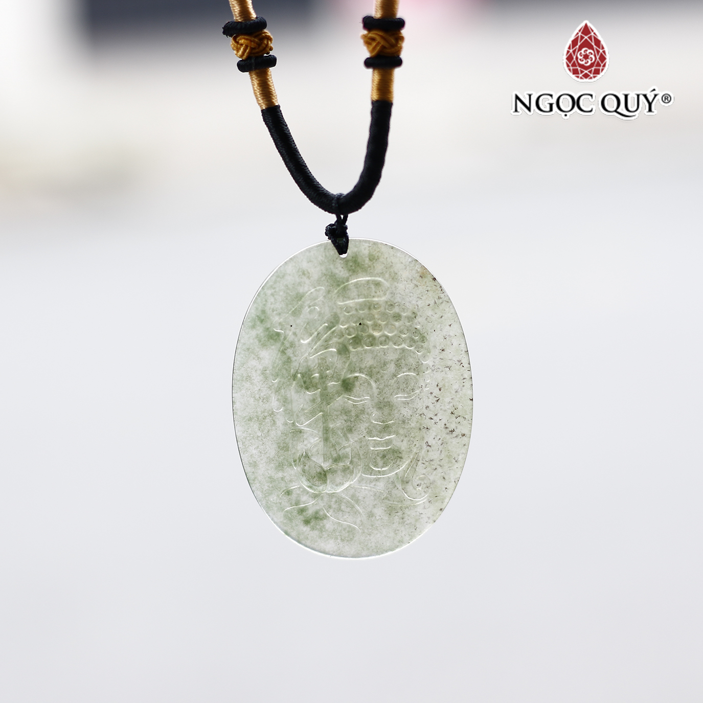 Mặt dây chuyền hình phật tổ đá chalcedony mệnh hỏa, mộc - Ngọc Quý Gemstones