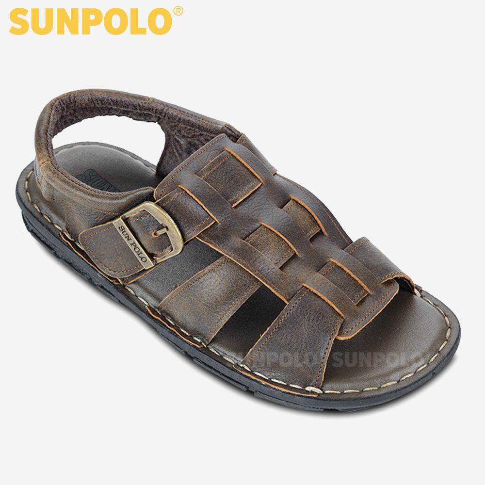 Giày Sandal Nam Da Bò Cao Cấp SUNPOLO SUSDA1D