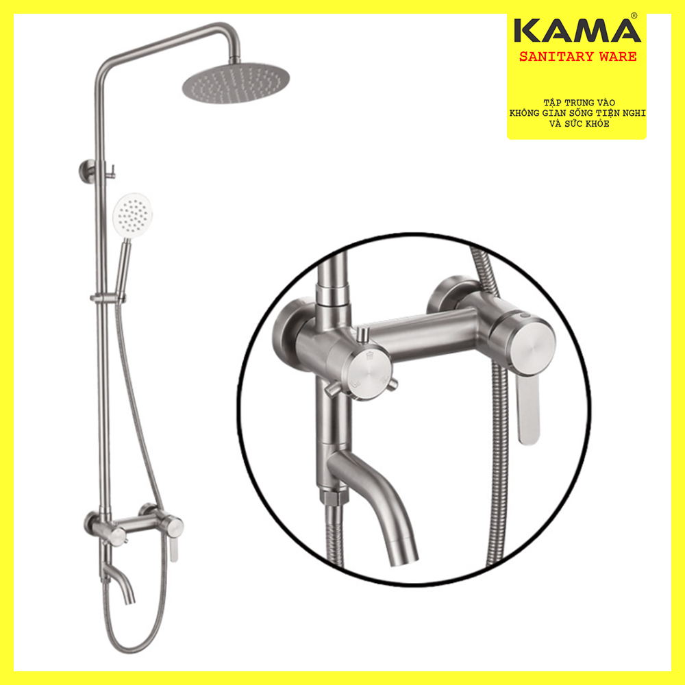 Bộ cây sen tắm nóng lạnh inox 304 KAMA NL12IN - HÀNG CHÍNH HÃNG