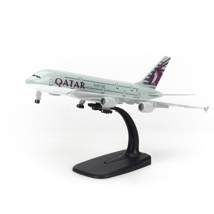 Mô hình máy bay tĩnh A380 Qatar 20cm có bánh xe