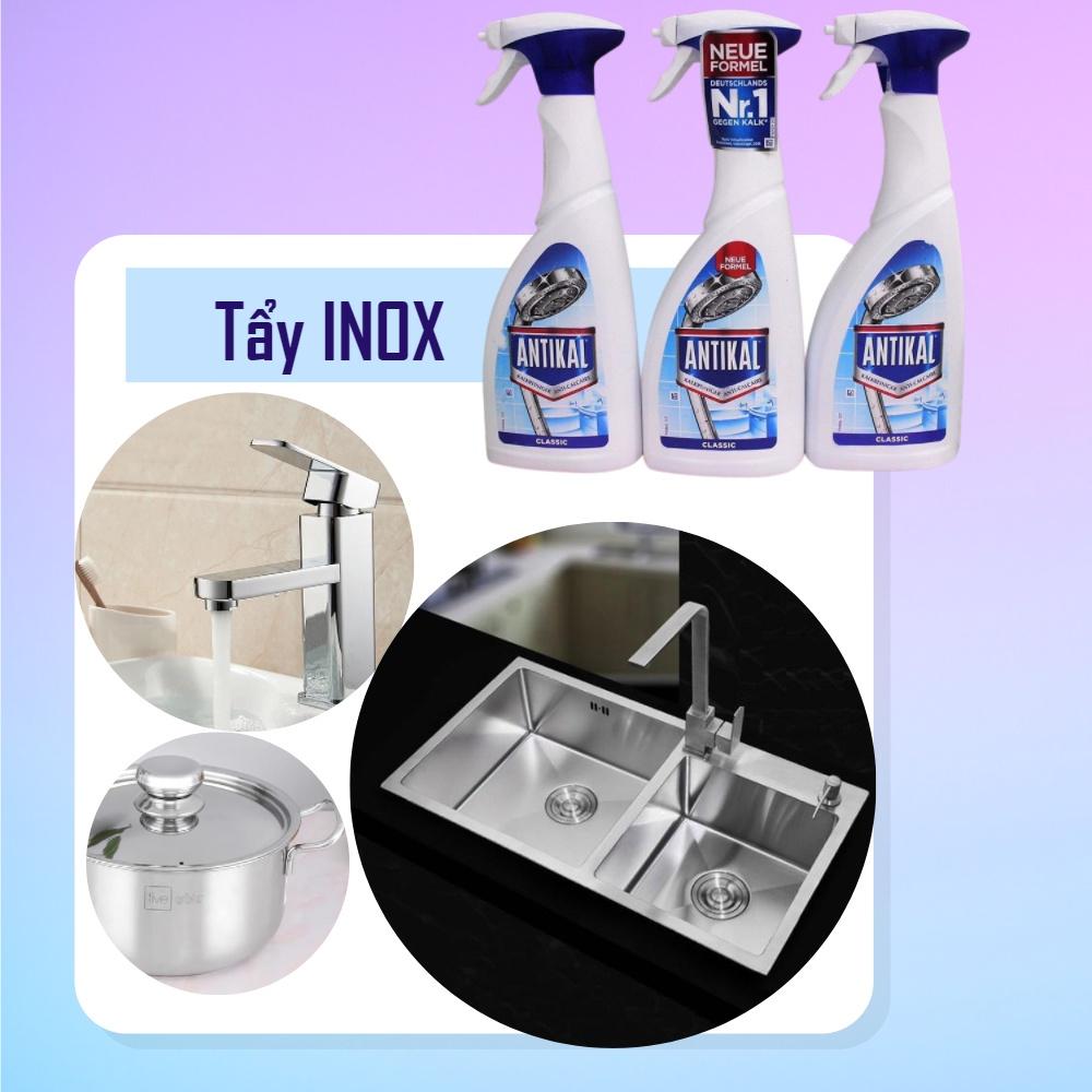 Chai Xịt Tẩy Cặn Canxi Và Chống Ăn Mòn Inox Antikal Vệ Sinh Vòi Rửa, Vòi Sen, Vách Kính