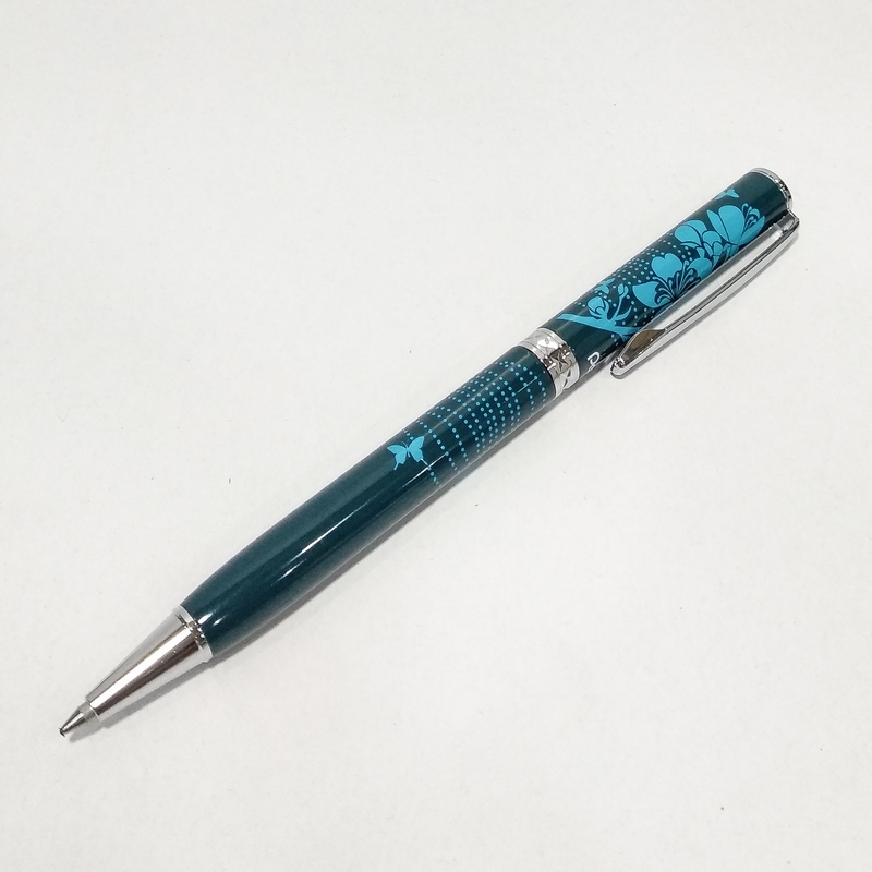 Bút Bi Kim Loại Nắp Vặn Cao Cấp - Hoa Xanh Mực Xanh - Pentel B811S1-C
