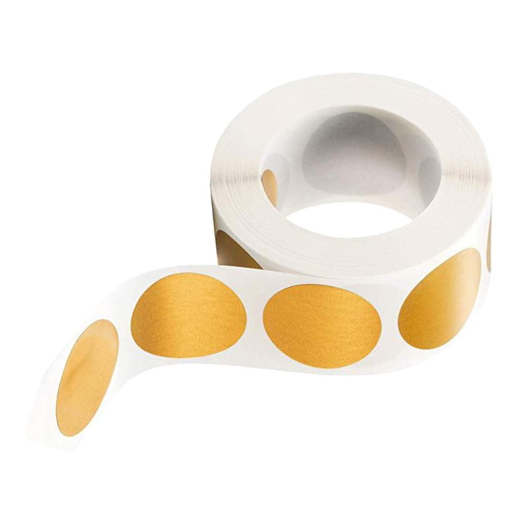 Bộ 300 Giấy Kraft Vàng Scratchable Nhãn Dính Hải Cẩu Miếng Dán Tròn