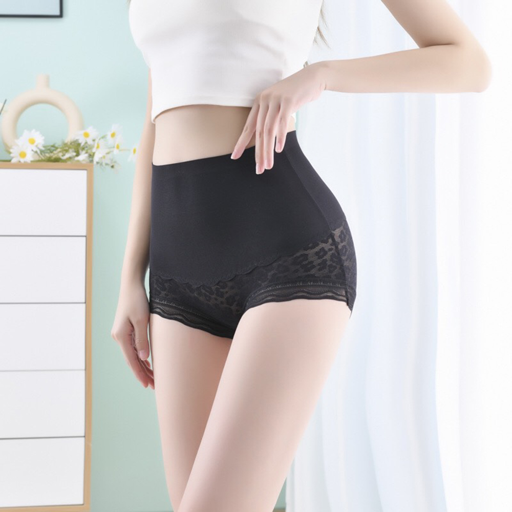 Quần lót nữ cạp cao gen bụng thun lạnh cao cấp viền ren mềm đũng 2 lớp kháng khuẩn,co giãn 4 chiều|Quần gen bụng cạp cao