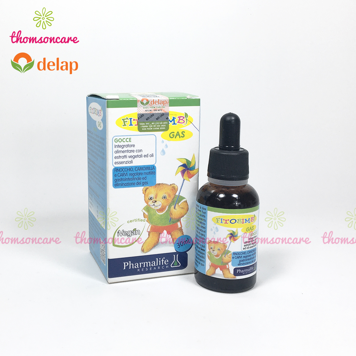 Gas Bimbi - Hỗ trợ giảm rối loạn tiêu hóa cho bé - Chai 30ml - Nhập khẩu từ hãng Fitobimbi của Ý