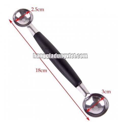 Muỗng thìa múc hai đầu tạo kiểu hình múc hoa quả - múc kem - múc trái cây