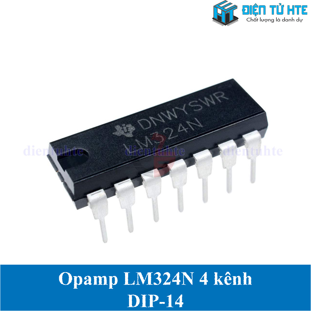 Bộ 2 IC Opamp 4 kênh LM324 LM324N chân cắm DIP-14